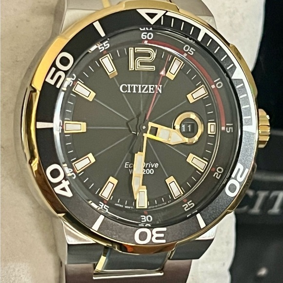 Citizen Endeavor Date Two Tone Designer Classic Men’s Watch - Picture 2 of 7